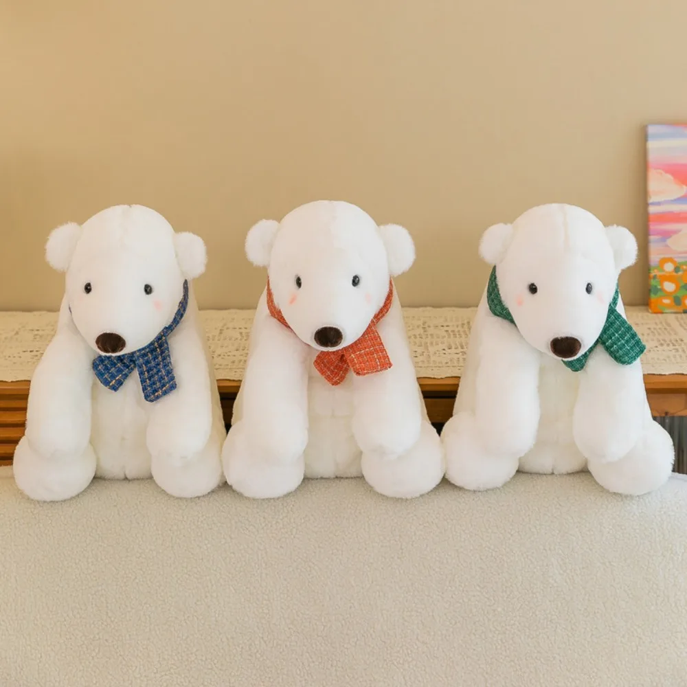 

Scarf Polar Bear Plush Toy Collection Fluffy Stuffed Polar Bear Doll Soft Cartoon Animal Plush Doll Birthday Party Decor