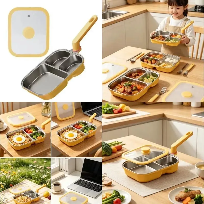New iron black gold series three-in-one breakfast pot household multi-functional non-stick omelette pan suitable for