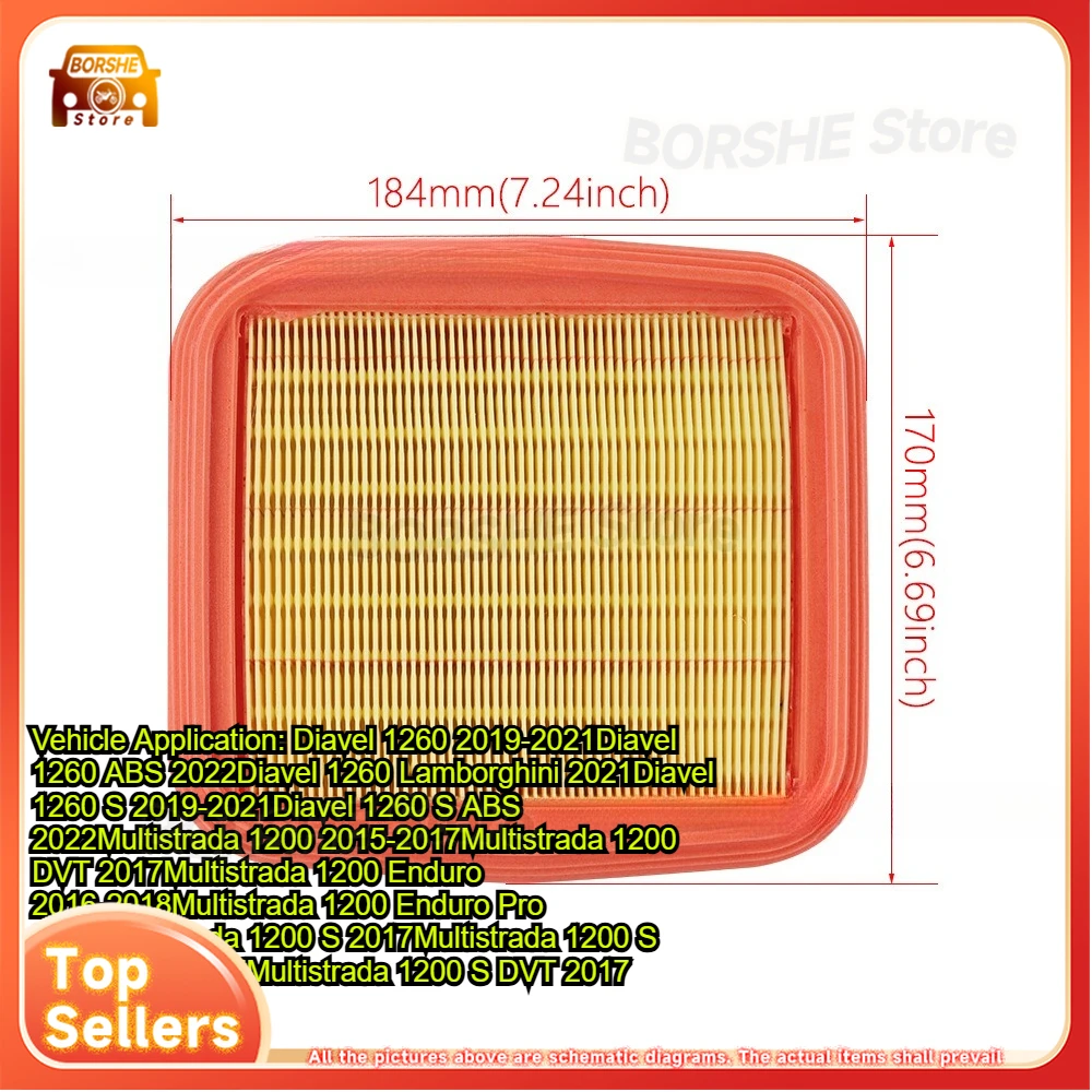 

2025 universal type is suitable for Ducati air filter, air grid filter