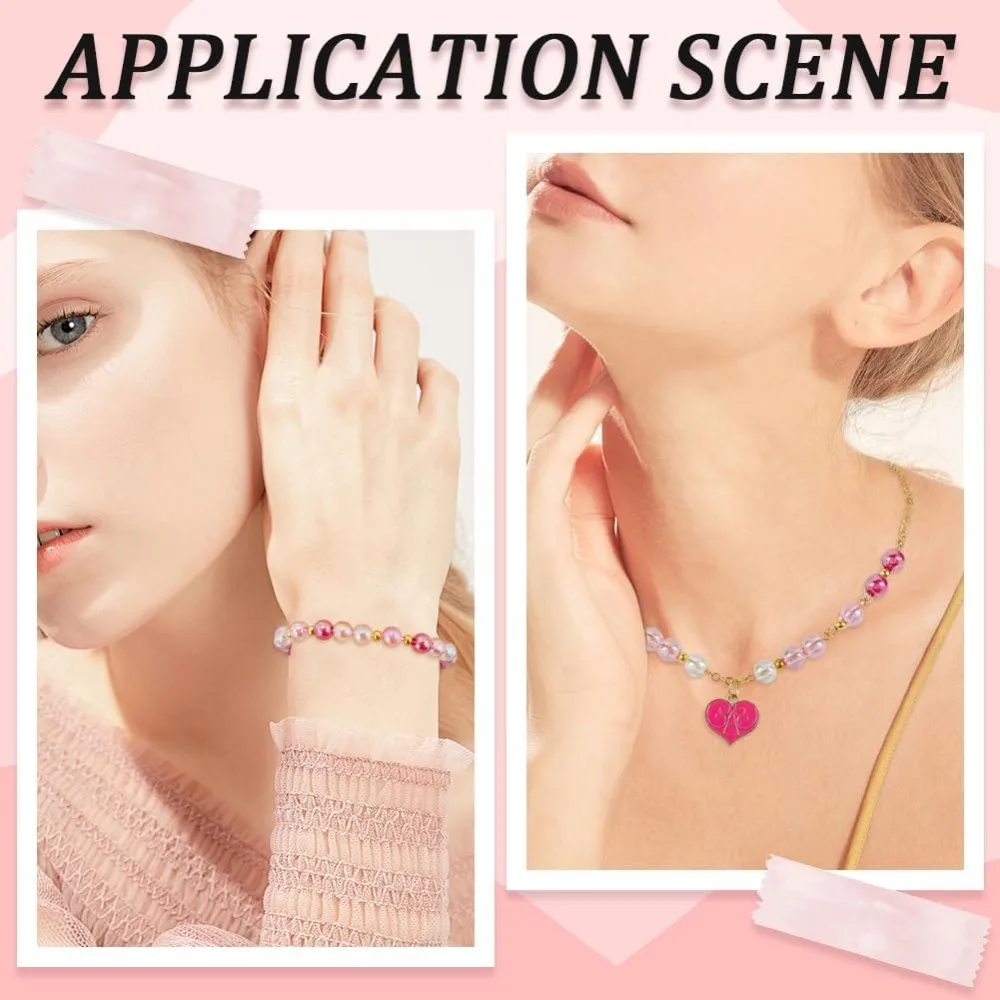 500 pezzi di perle rosa da 8 mm perline rotonde sfuse per San Valentino AB placcato colore acrilico trasparente sciolto artigianale