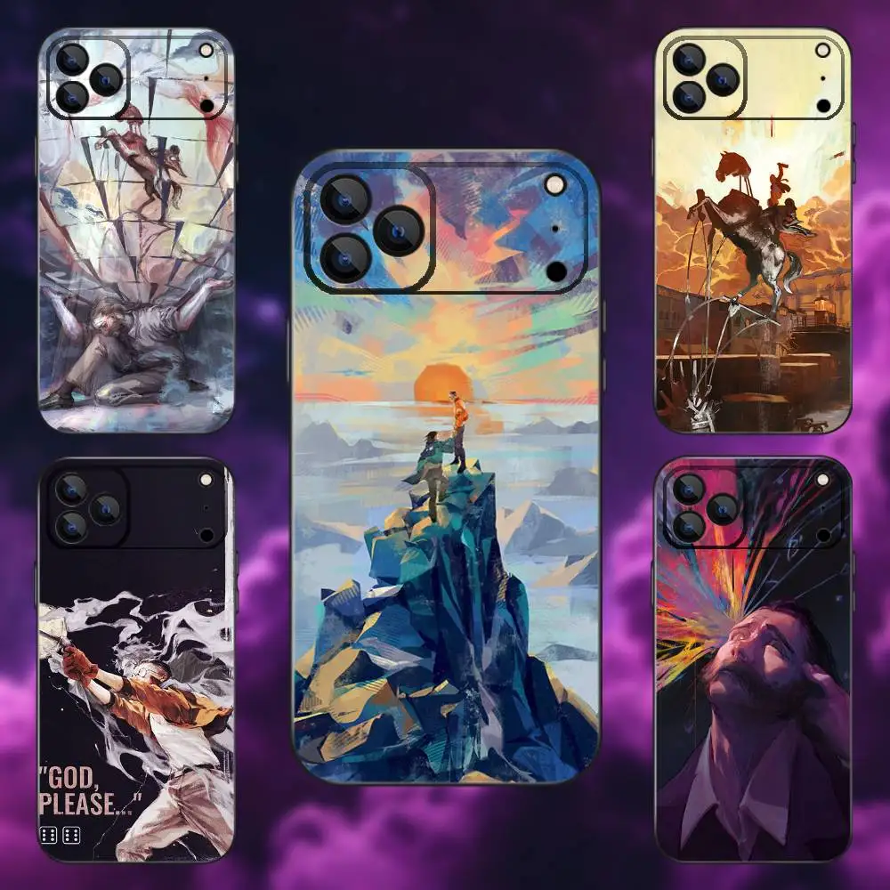 

Game Disco E-Elysium Phone Case For iPhone 17,16,15,14,13,12,Pro,Max,Plus,E,SE4,Air,Mini Black Soft Box
