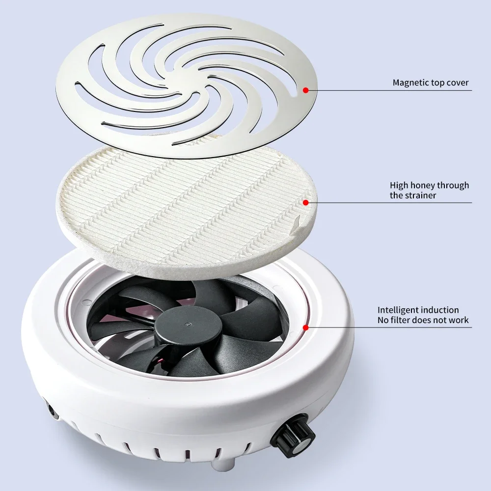 Collecteur de poussière d'ongles à Super aspiration 45000 tr/min, extracteur de poussière d'ongles puissant, ventilateur de manucure pour Nail Art, aspirateur et filtre