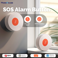 MoesHouse Tuya ZigBee SOS Button Alarm APP Notification One Click For Emergency Help Elderly Children Patient Hospital Safety