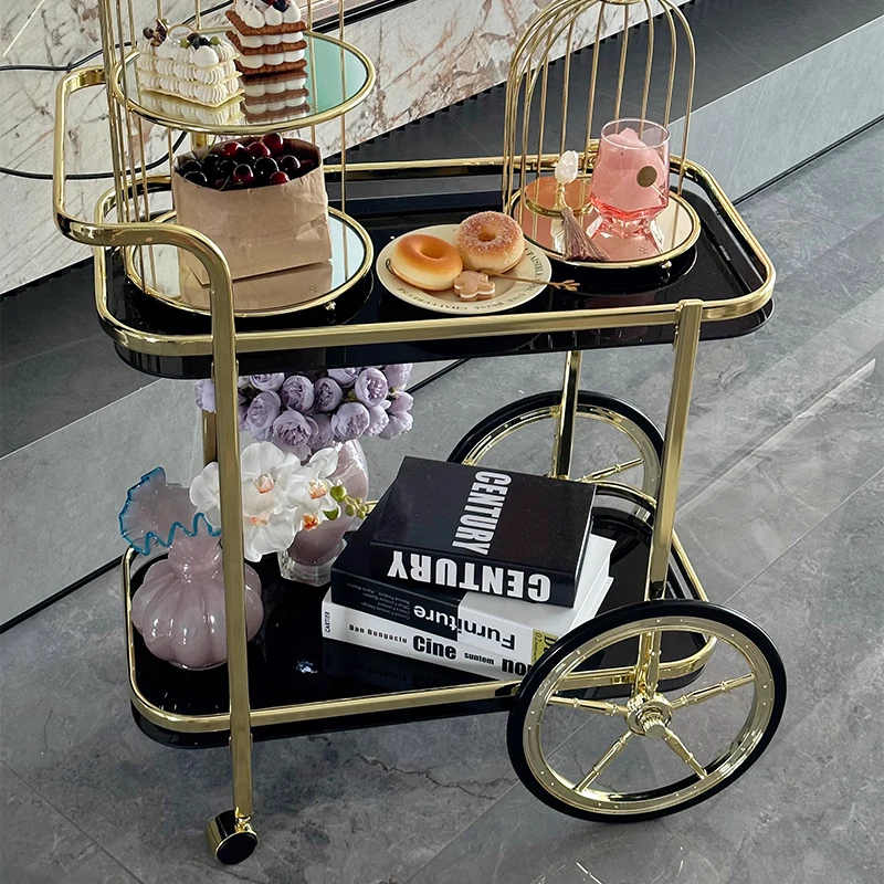 رف تخزين سيارة الطعام الفاخر الخفيف لغرفة المعيشة وغرفة النوم والحمام وعربة متنقلة وأريكة جانبية وعربة شاي #2