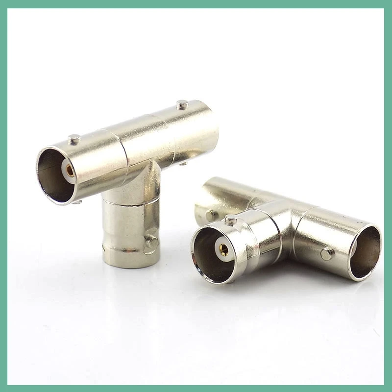 2pcs BNC Female Connector to 2 Female BNC Coupler Splitter Plug Adapter  3-way video adapter / monito E3