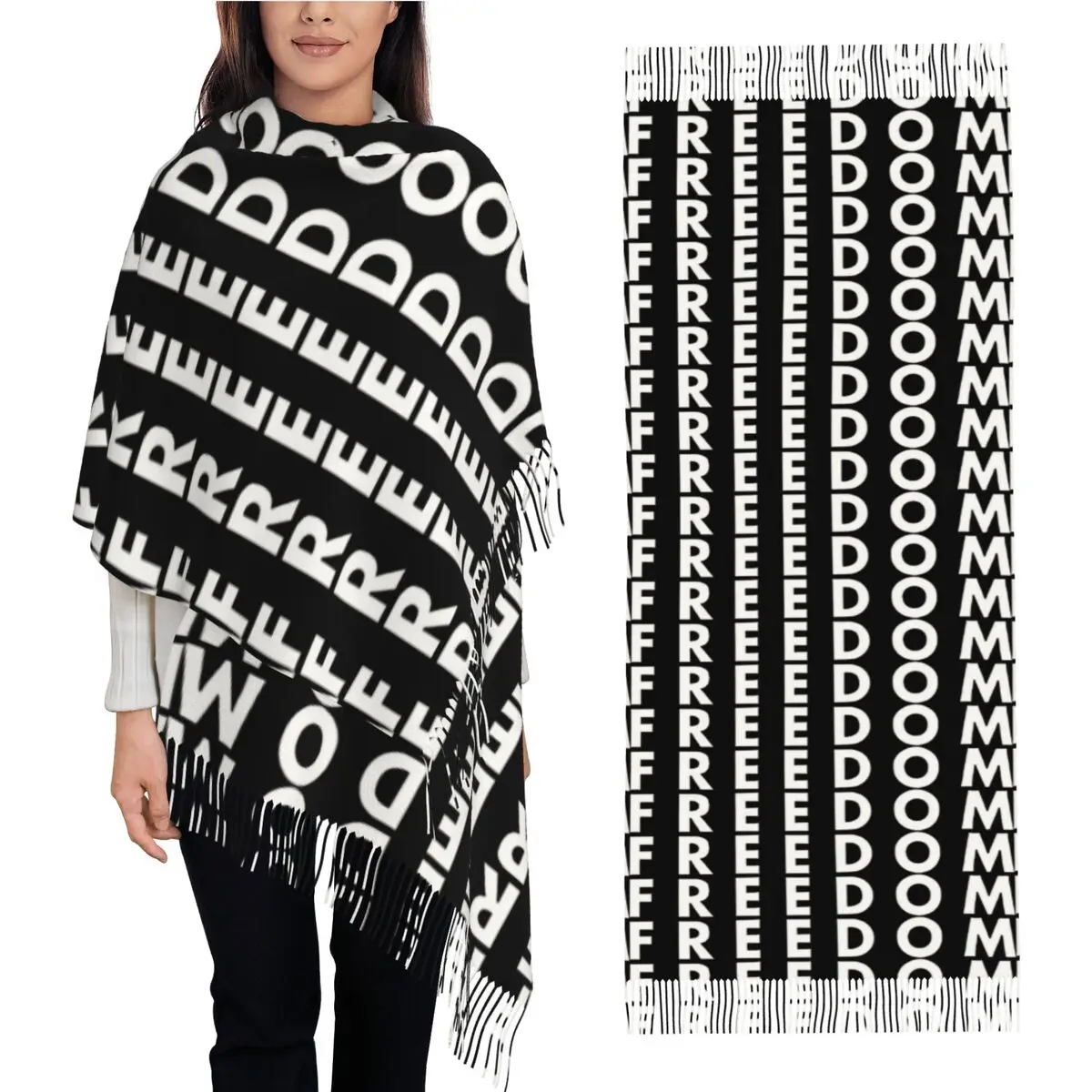 

Классический шарф Freedom Charlie Kirk, женские шарфы, накидки с длинной кисточкой, зимняя роскошная брендовая шаль, теплая мягкая Bufanda Mujer