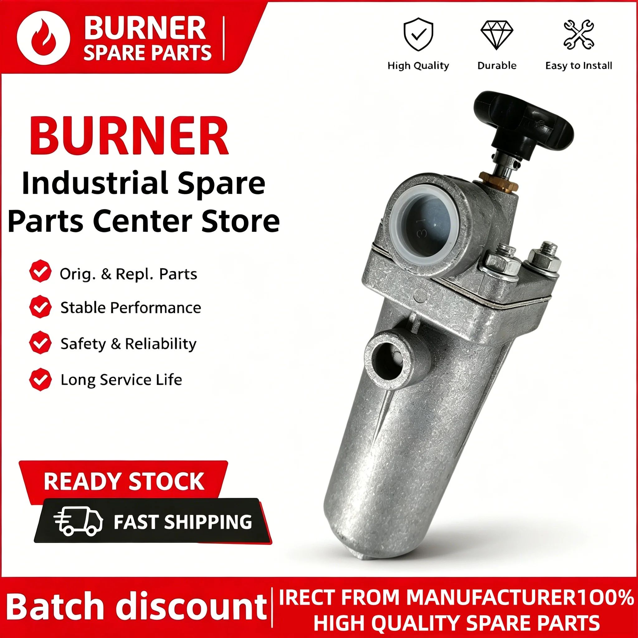 China Full Aluminum Scraper Filter 21008 31008 Matching OEM Parts 1 Inch Diesel Heavy Oil Fuel Filter For Industrial Oil Burner