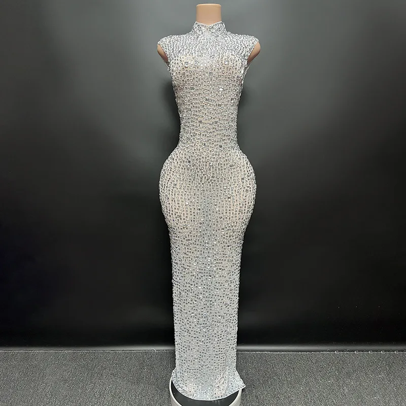 Elegante Luxe Kristallen Feestjurk Verjaardagsfeestjurk Bruid Diamant Lange Galajurk Moeder Formele Grootse Feestjurk
