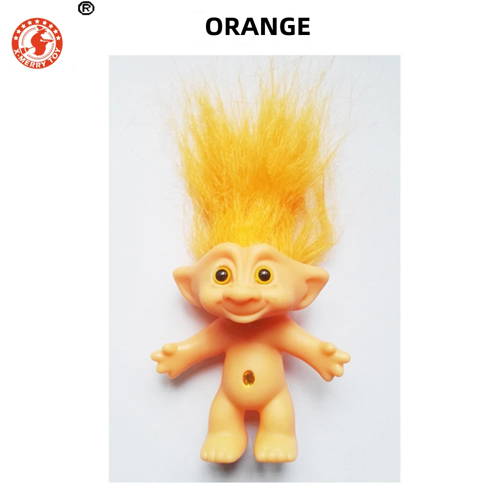 Vintage-Troll-Puppen, Glückspuppe, chromatisch, bezaubernd für Sammlungen, Schulprojekte, Kunst und Handwerk, Partygeschenke – Detail 6