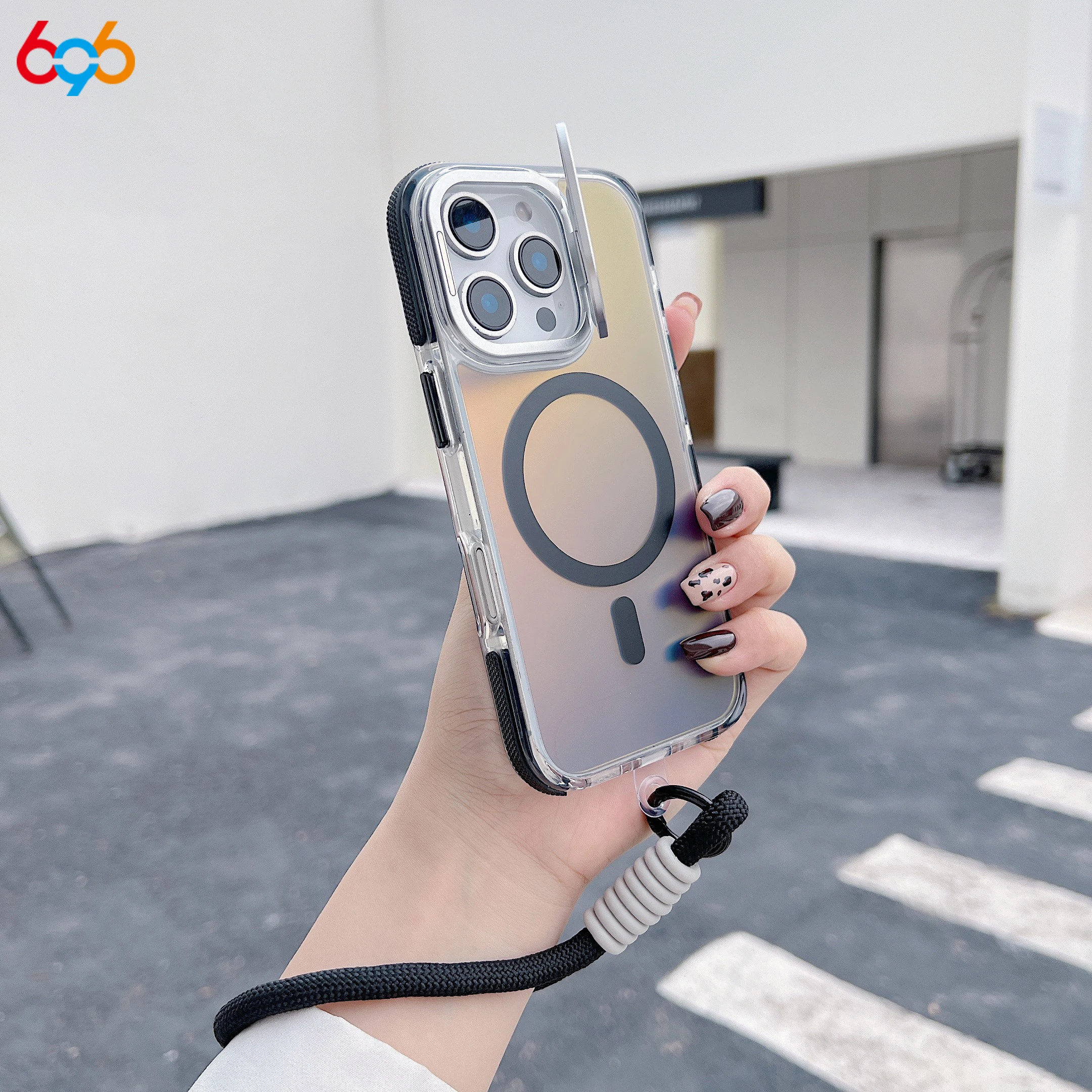 

Luxury Clear Magnetic Shockproof Phone Case For iPhone 16 15 14 Plus 13 12 11 Pro Max With Lens Bracket Protection Back Cover