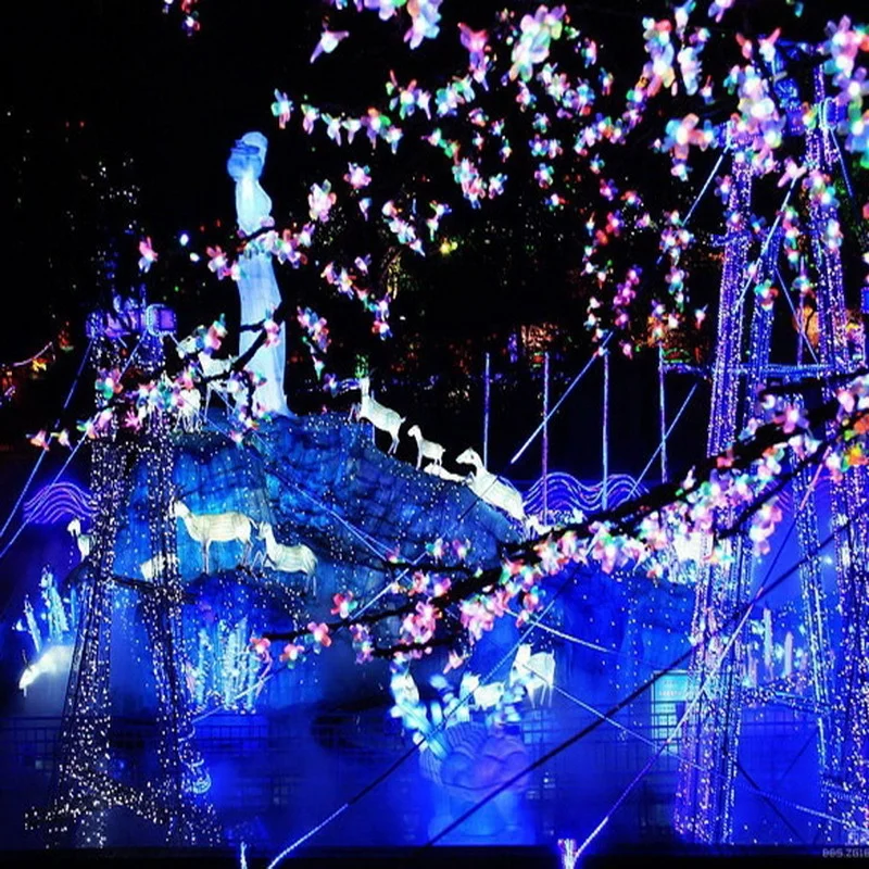 20m 200 Led luci blu decorativo festa di natale Festival scintillio stringa lampadina con spina di coda 110v Us