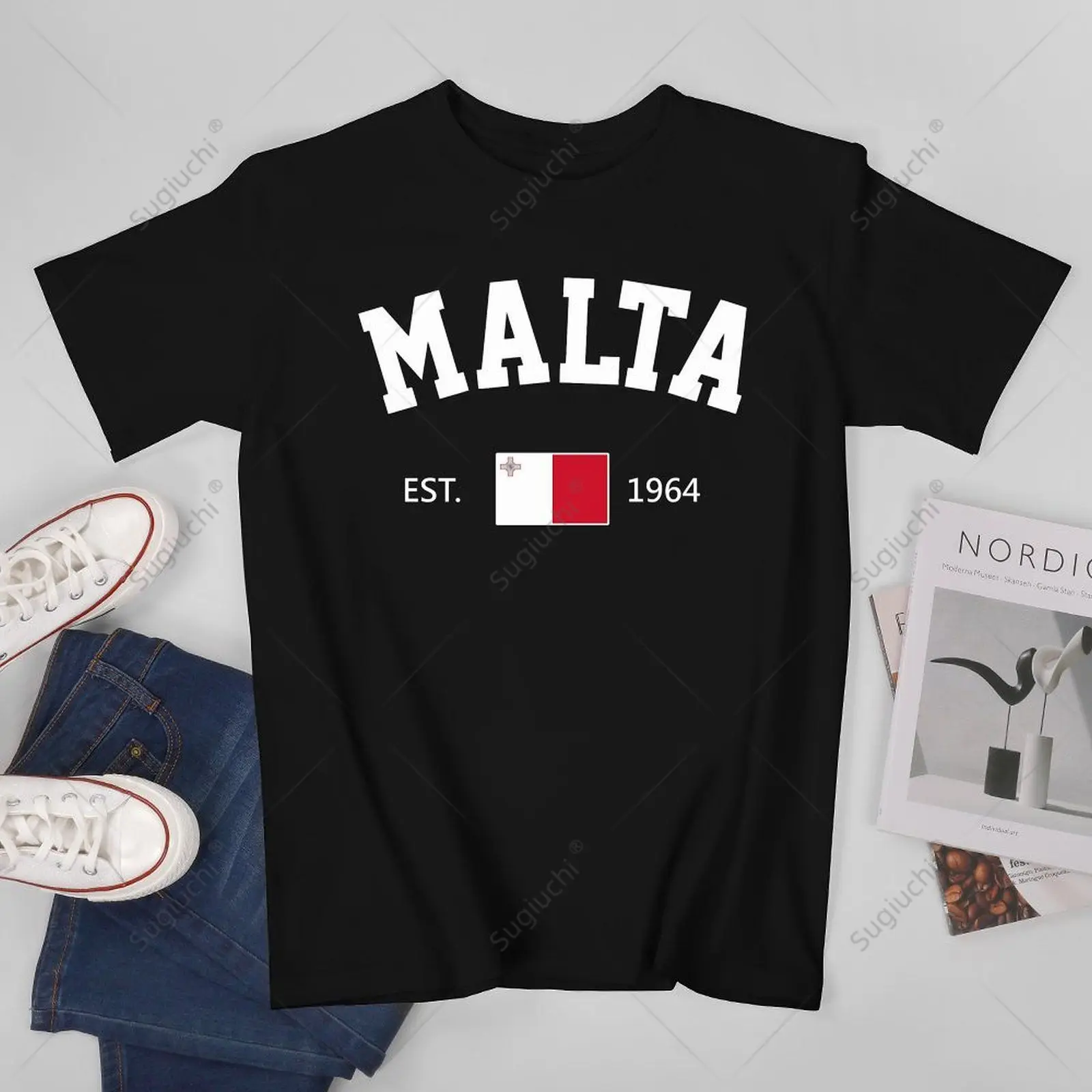 Unisex Men Malta EST.1964 Independence Day Tshirt Tees T Shirts Women Boys 100% Cotton T-Shirt