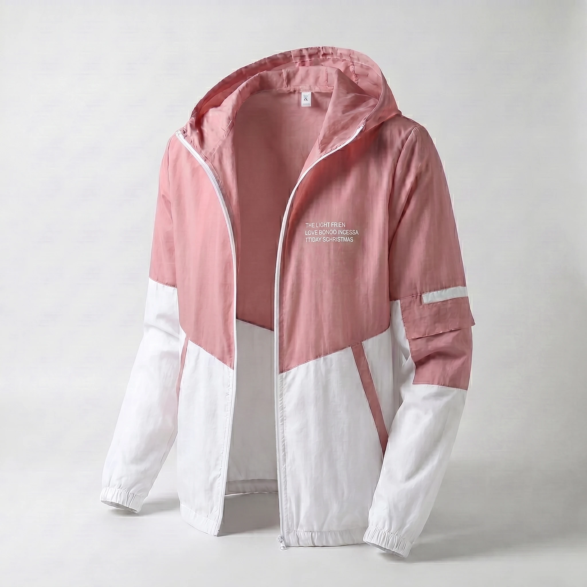 UPF50+ Sun Protection Jacket Men Striped Hooded Ultra Light Plus Size Windbreaker Summer Skin Coat Casual Outwear Sports Wear
