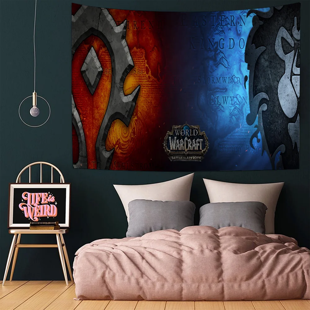 World Of Warcraft Colorful Tapestry Wall Hanging Hippie Flower Wall Carpets Dorm Decor Japanese Tapestry