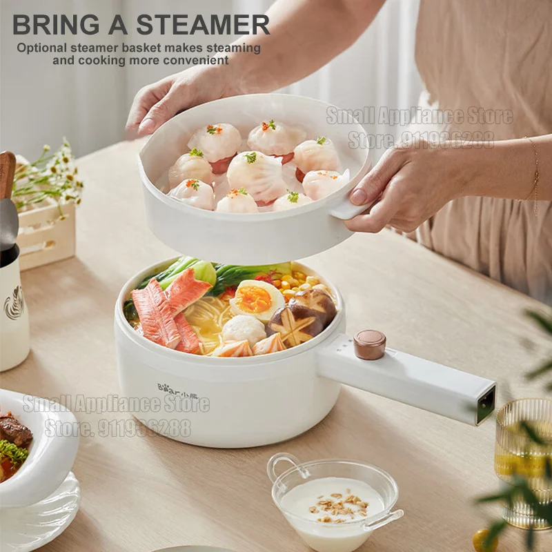 Bear Mini Electric Rice Pot Multicooker Hotpot Stew Heating Pan Noodles Eggs Soup Steamer Rice Cookers Cooking Pot for Home 220V