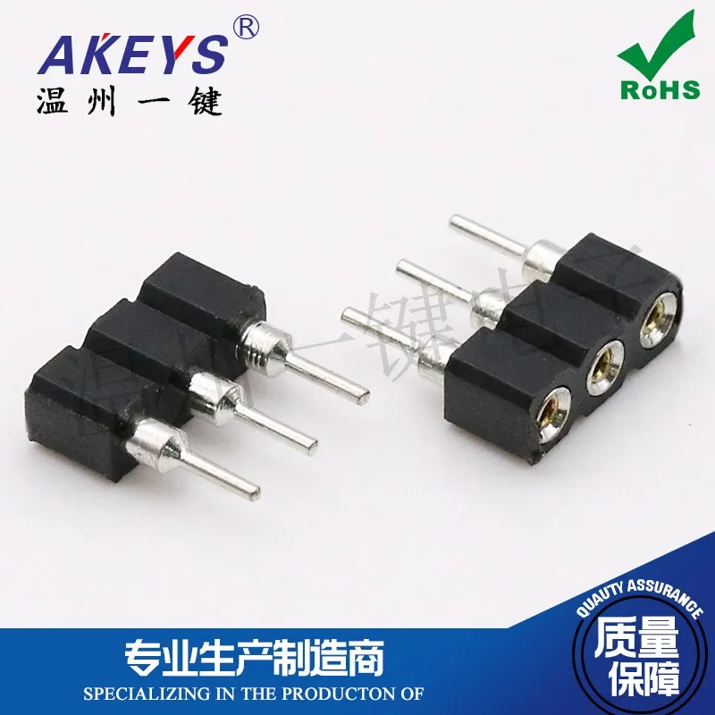 1*40P Rond Gat Enkele Rij Rond Gat Zetel Enkele Rij Vrouwelijke Header Afstand 2. 54Mm 1x4 0/3pin Enkele Kop Pin