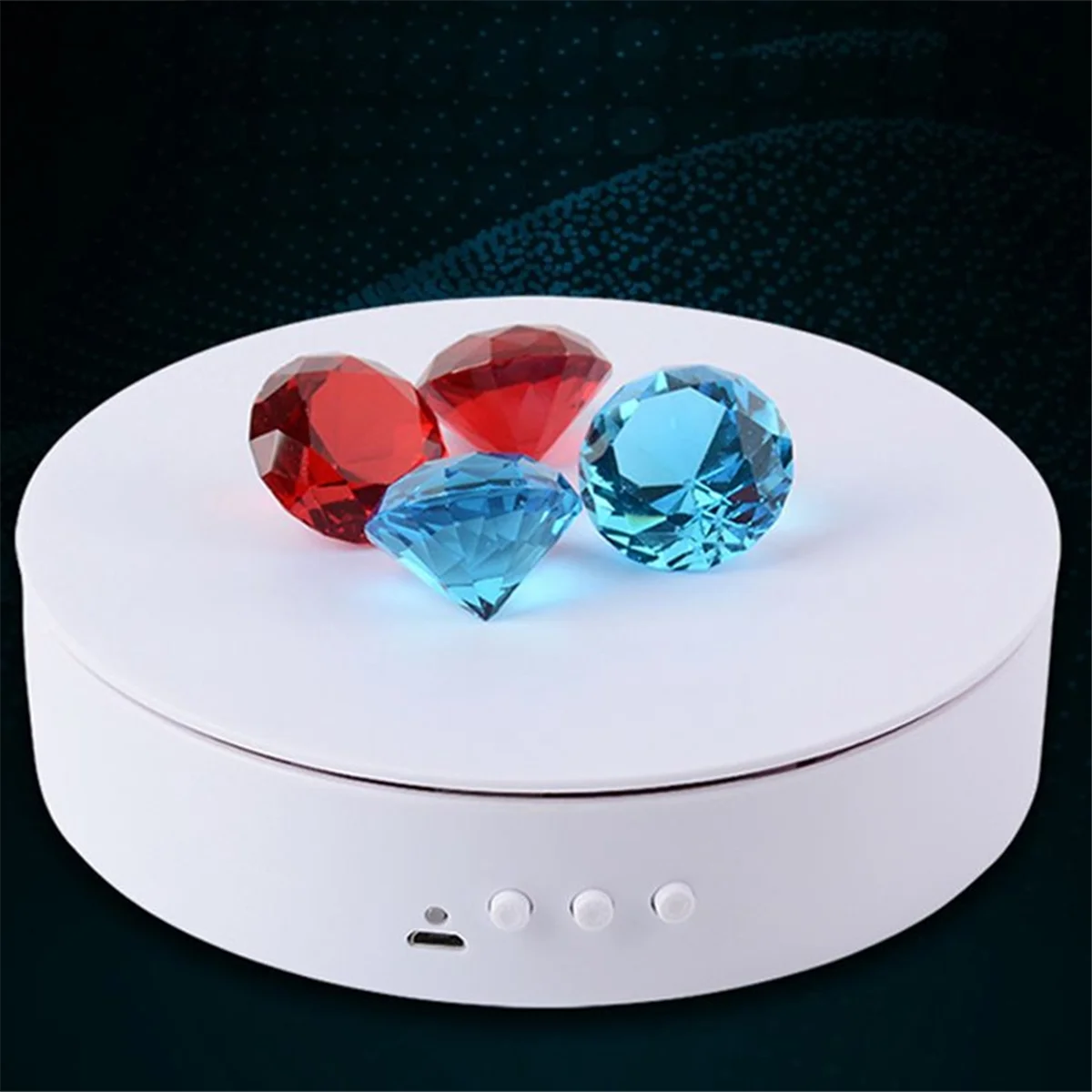 AB51 Rotating Display Stand Electric 360 Degree Rotation Turntable 20cm Motorized Turntable Jewelry Holder Photography