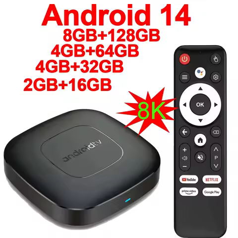 8G+128G T1 Android14 Smart Home Theater TV Box Quad-Core HD HDR10+ 8K Media Player 2.4G&amp;5G Wifi Home Theater Fast Media Playe
