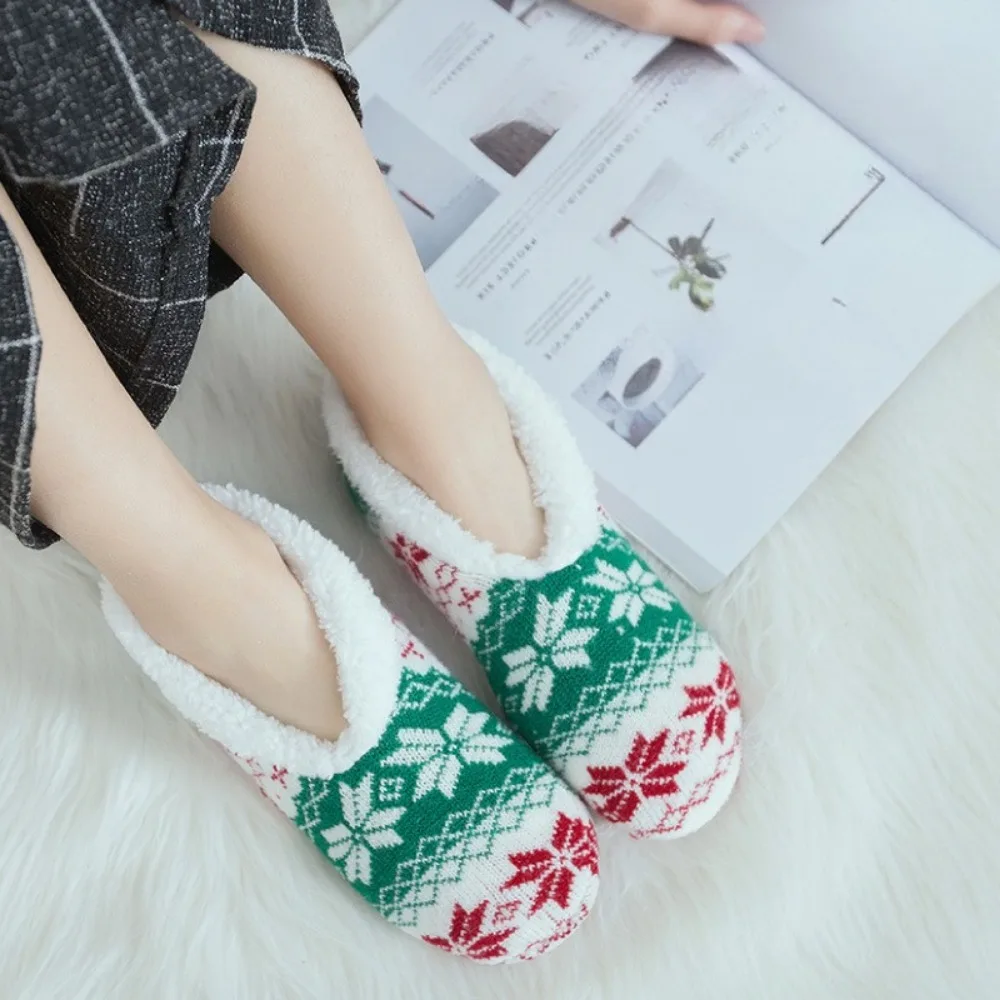 Winter Stocking with Fleece Thickening Warm American Cashmere Floor Socks Slipper Socks Home Indoor Non-slip Shoe Cover