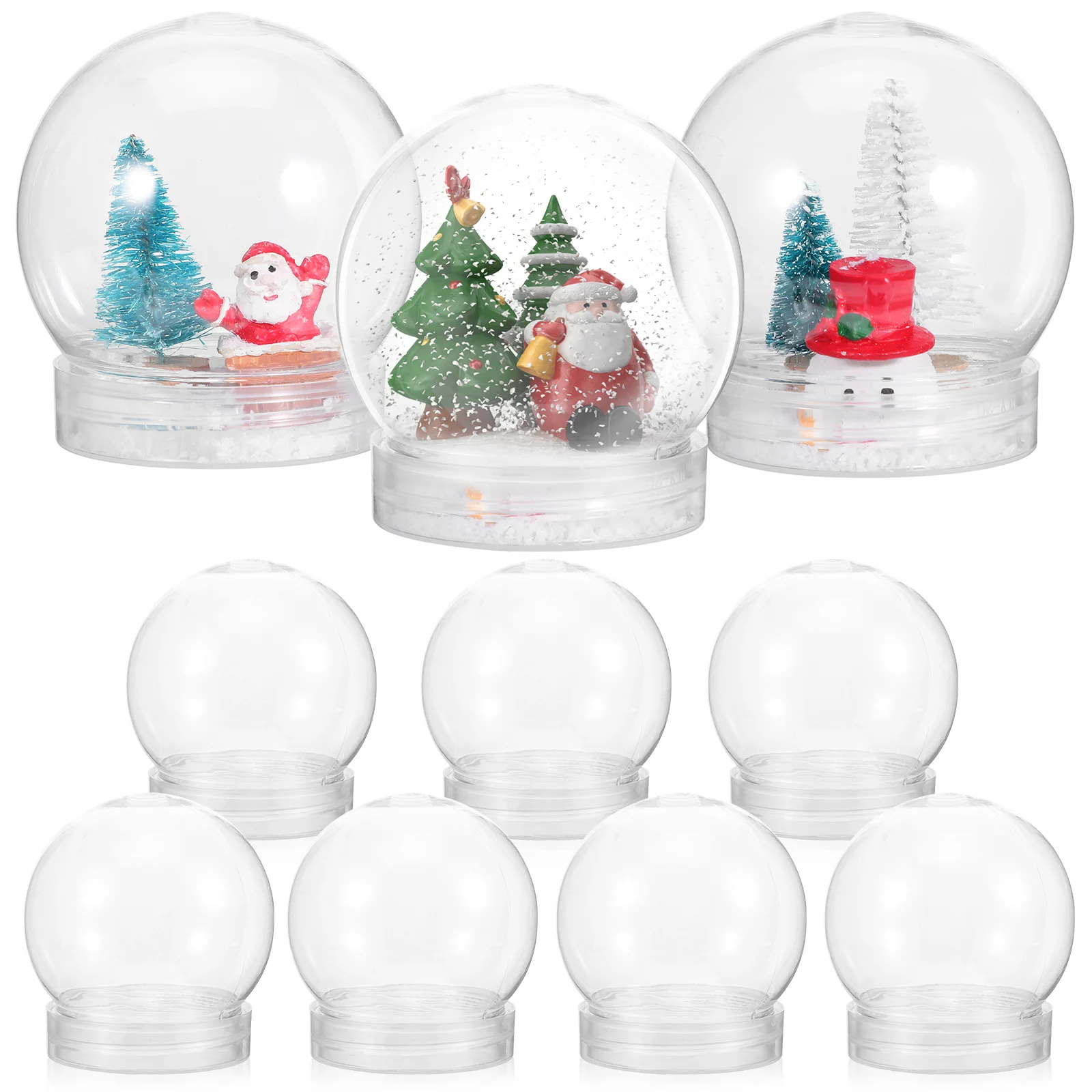 3 contagens DIY globo de neve mini globos de água de plástico compactos adereços para meninas planta falsa