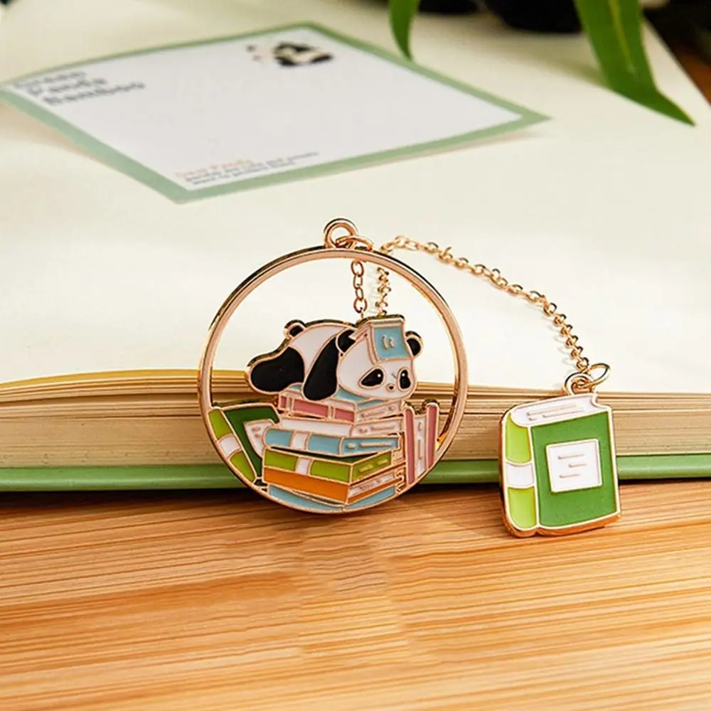 Exquisite zinc alloy cartoon panda Bookmark cartoon mental Metal panda Bookmark Reading Tool panda Book Page Marker Stationery