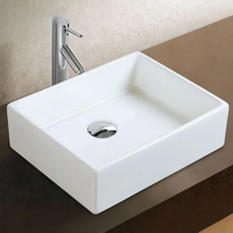 White Square Ceramic Basin Art