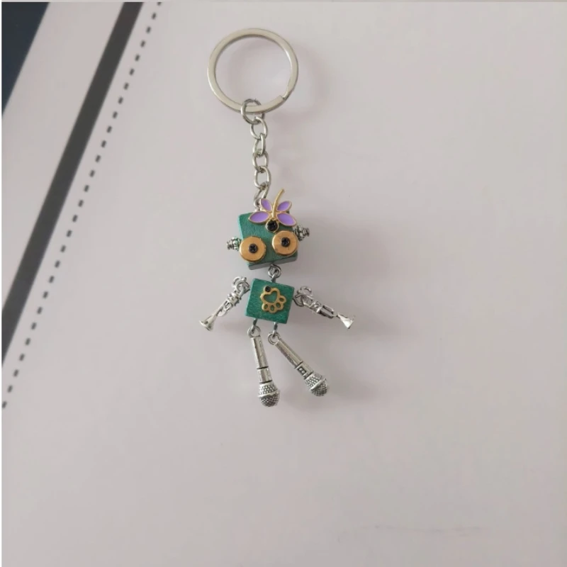 Personalized Car Chain Keychain Bag Decoration Robot Steampunk Style Accessories