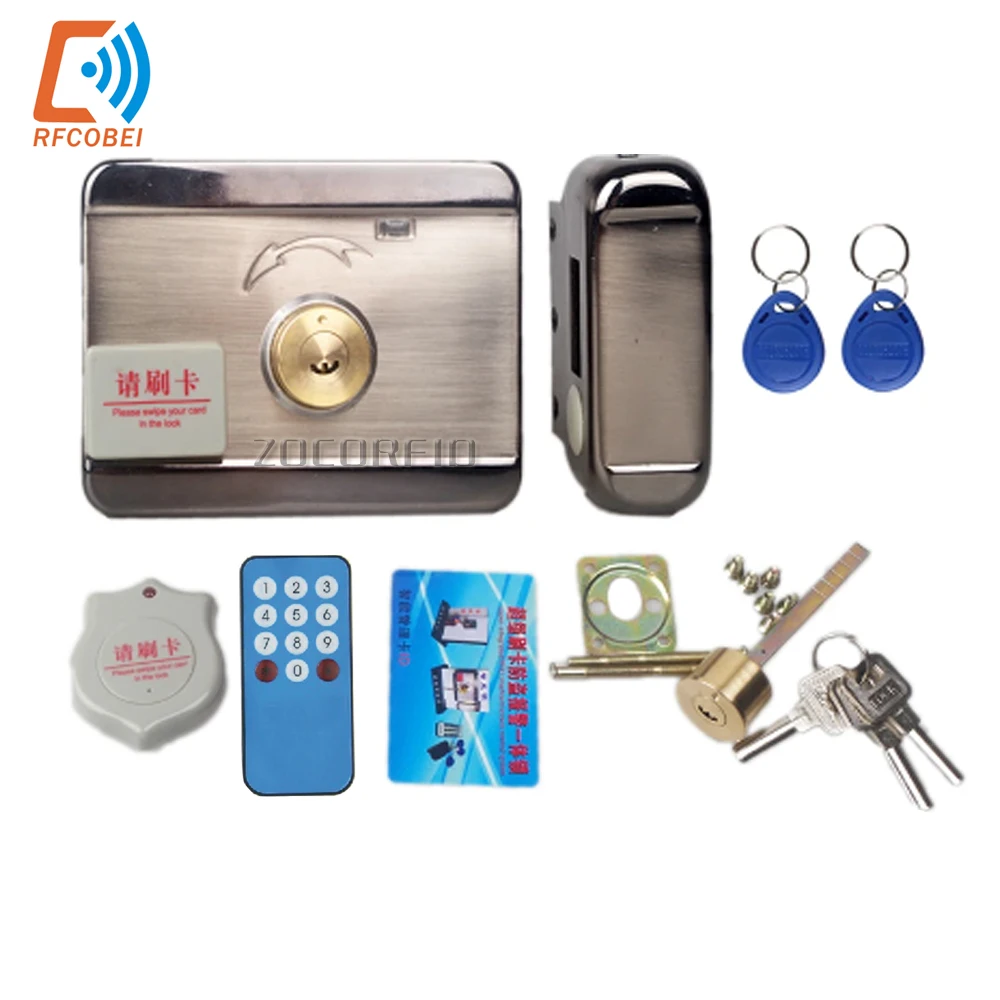 Electronic RFID Door Gate Lock/Smart Electric Strike Lock Magnetic Induction Door Entry Access Control System y 10tags