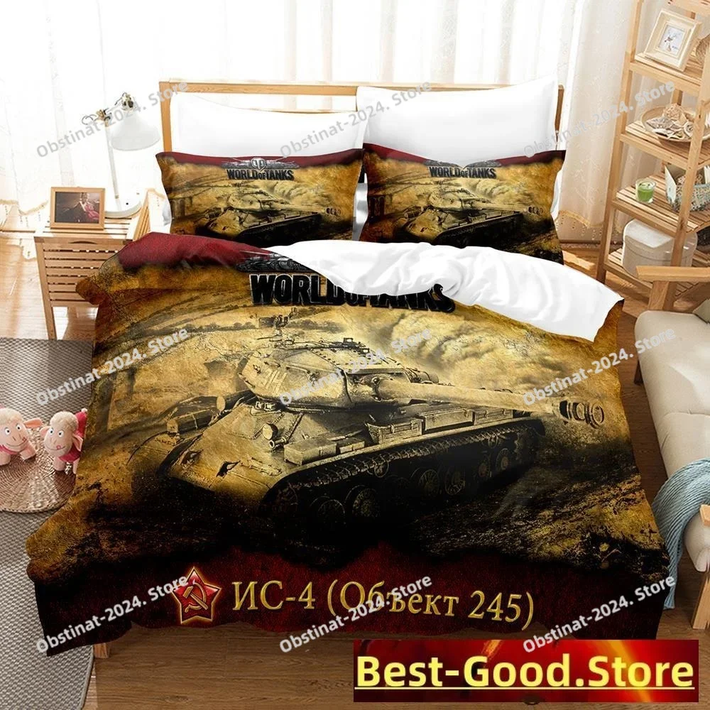 Комплект постельного белья World Of Tanks с принтом, пододеяльник, наволочка, одинарный двойной комплект королевы, супер королевского размера