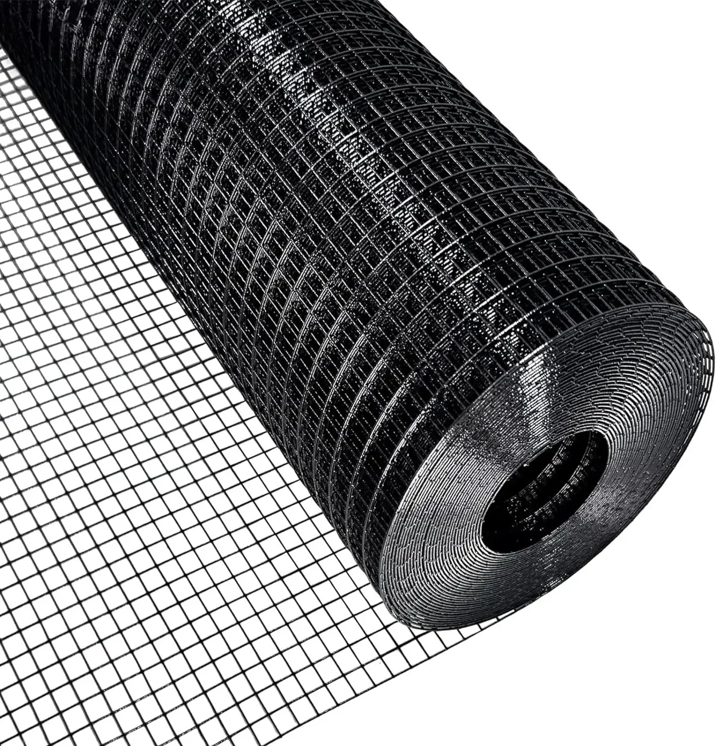 Black Hardware Cloth 1/2 Inch 48 in x 100 ft 19 Gauge PVC Coating Wire Mesh Rolls Vinyl Coated Welded Chicken Wire Fencing