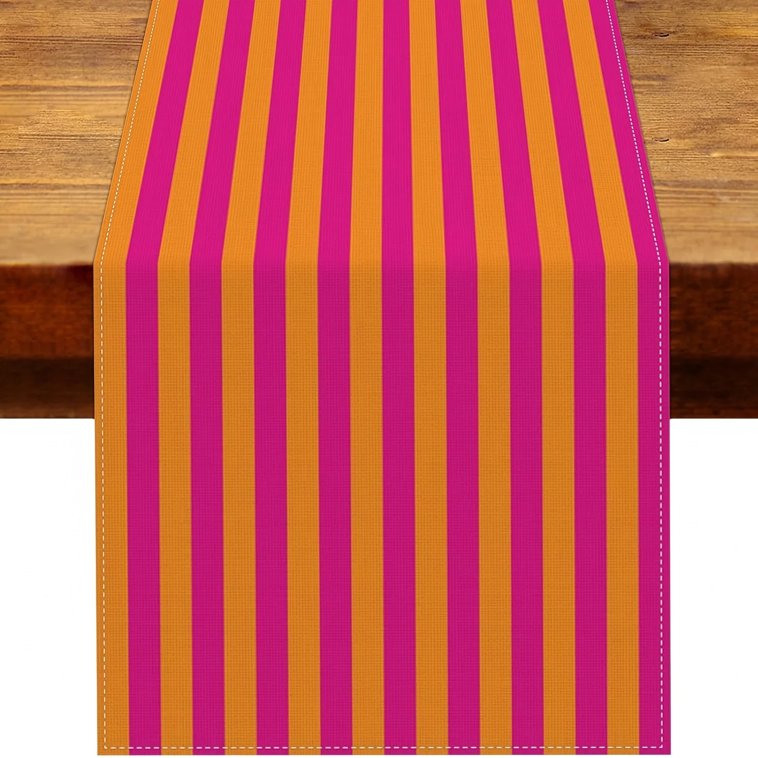 Hot Pink Orange Stripe Table Runner Sunset Wedding Bridal Shower Fiesta Birthday Party Kitchen Dining Home Table Decor
