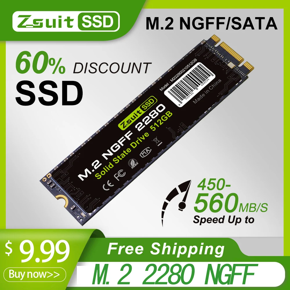 Z-Suite Hot Ssd M2 Ngff 2280 SATA3 M2 Ssd 512Gb 1Tb Harde Schijf Ssd Computer Interne harde Schijf Voor Desktops Laptop Ssd Hdd Drives