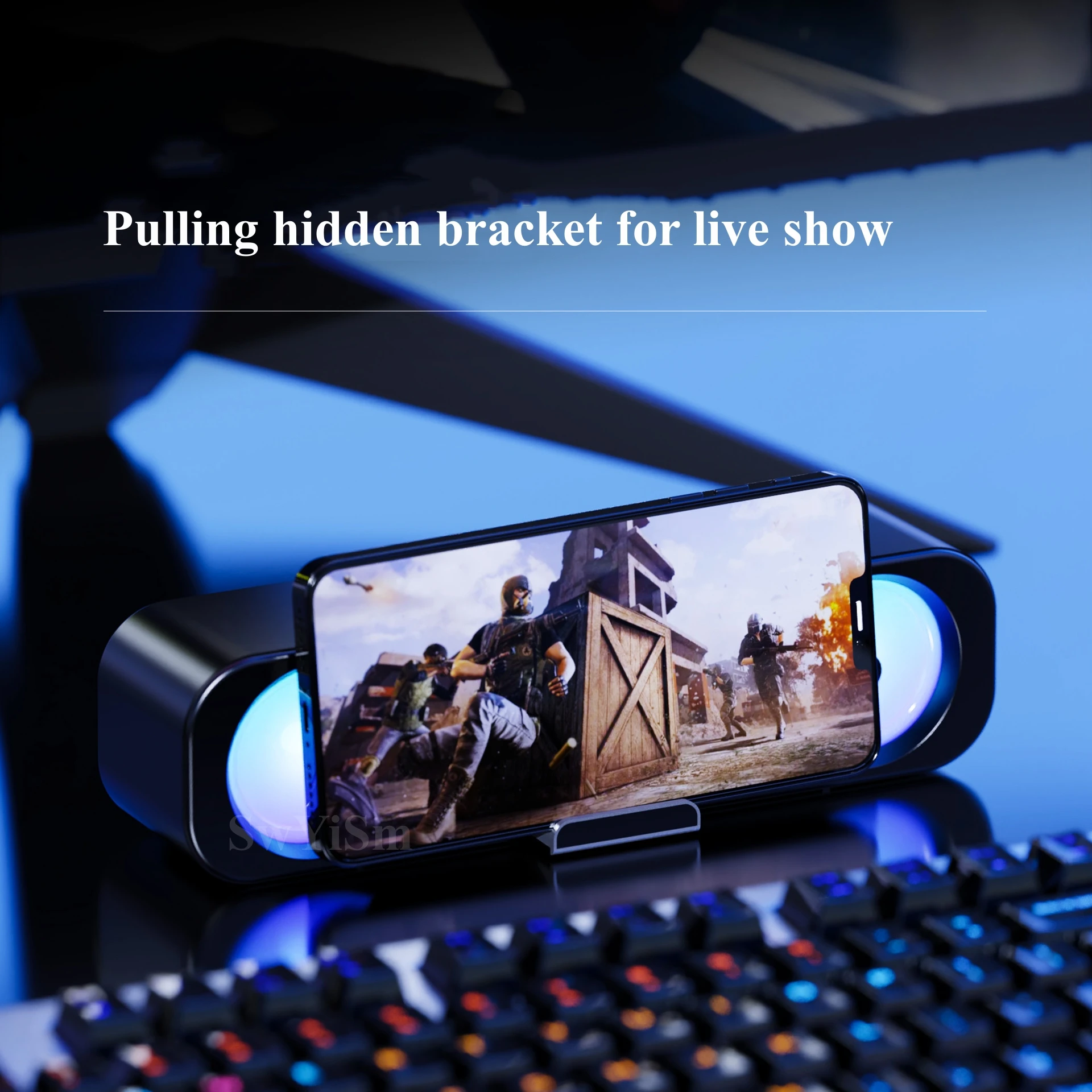 Multifunctional Specular Surface Wireless ลำโพงบลูทูธนาฬิกา/นาฬิกาปลุกจอแสดงผลกลางแจ้งแบบพกพามือถือคอมพิวเตอร์ Sound Box