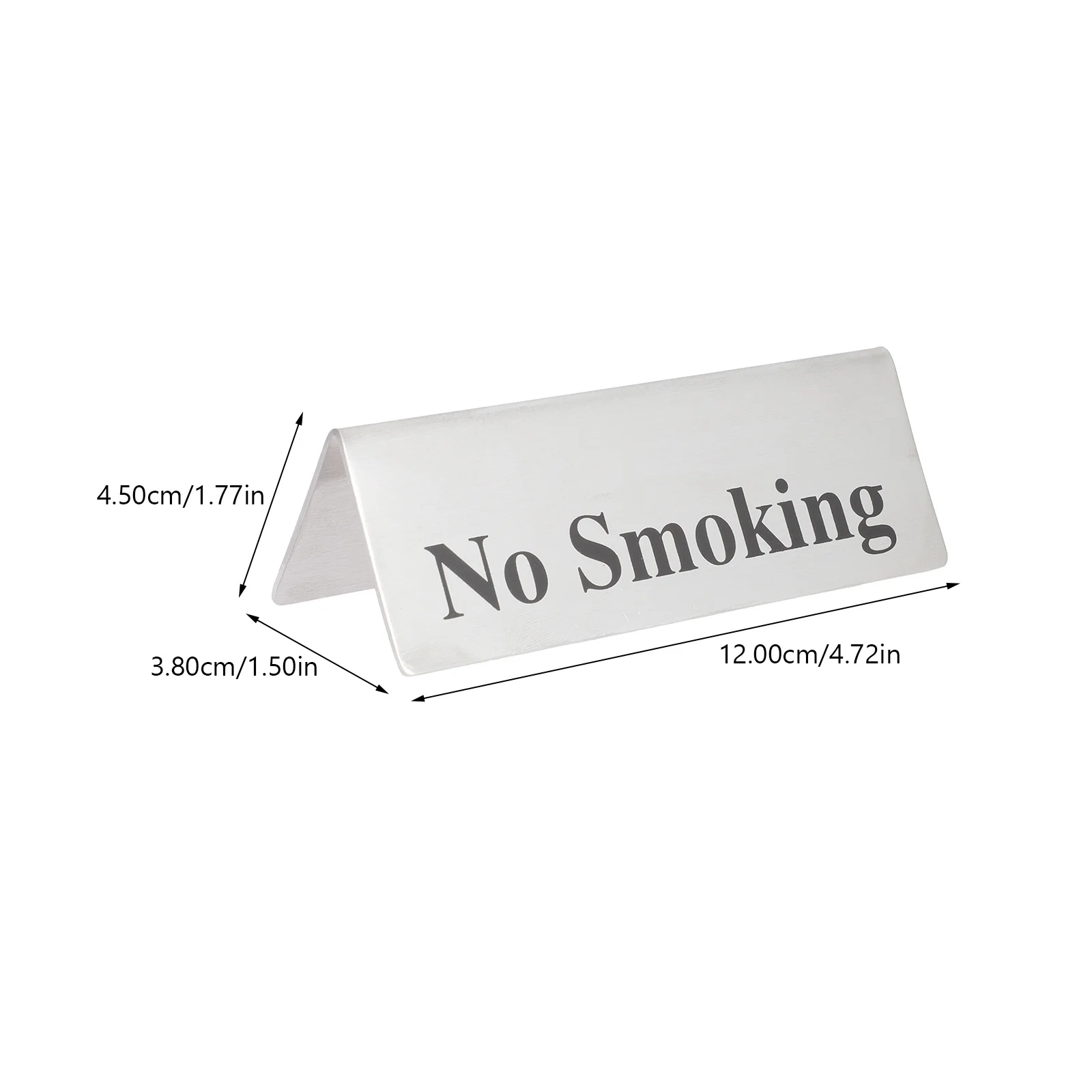 Stainless Steel No Smoking Table Sign Premium Non-Smoking Desk Indicator for Restaurant Hotel Office Party Wedding Use