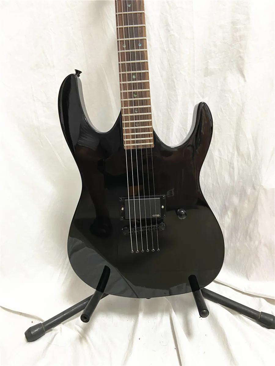 Custom black bright light 6-string electric guitar fixed bridge closed pickups can be customized free shipping