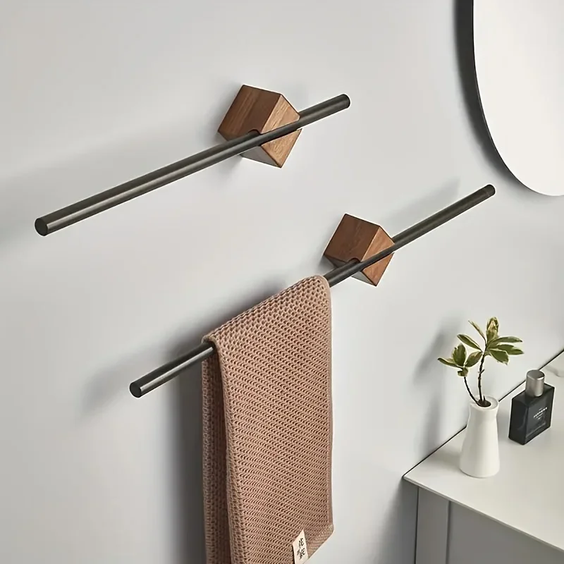 

Self-Adhesive Stainless Steel Towel Bar Heavy-Duty Wall-Mounted Towel Rack for Bathroom Decoration Accessories Shelf Organizer