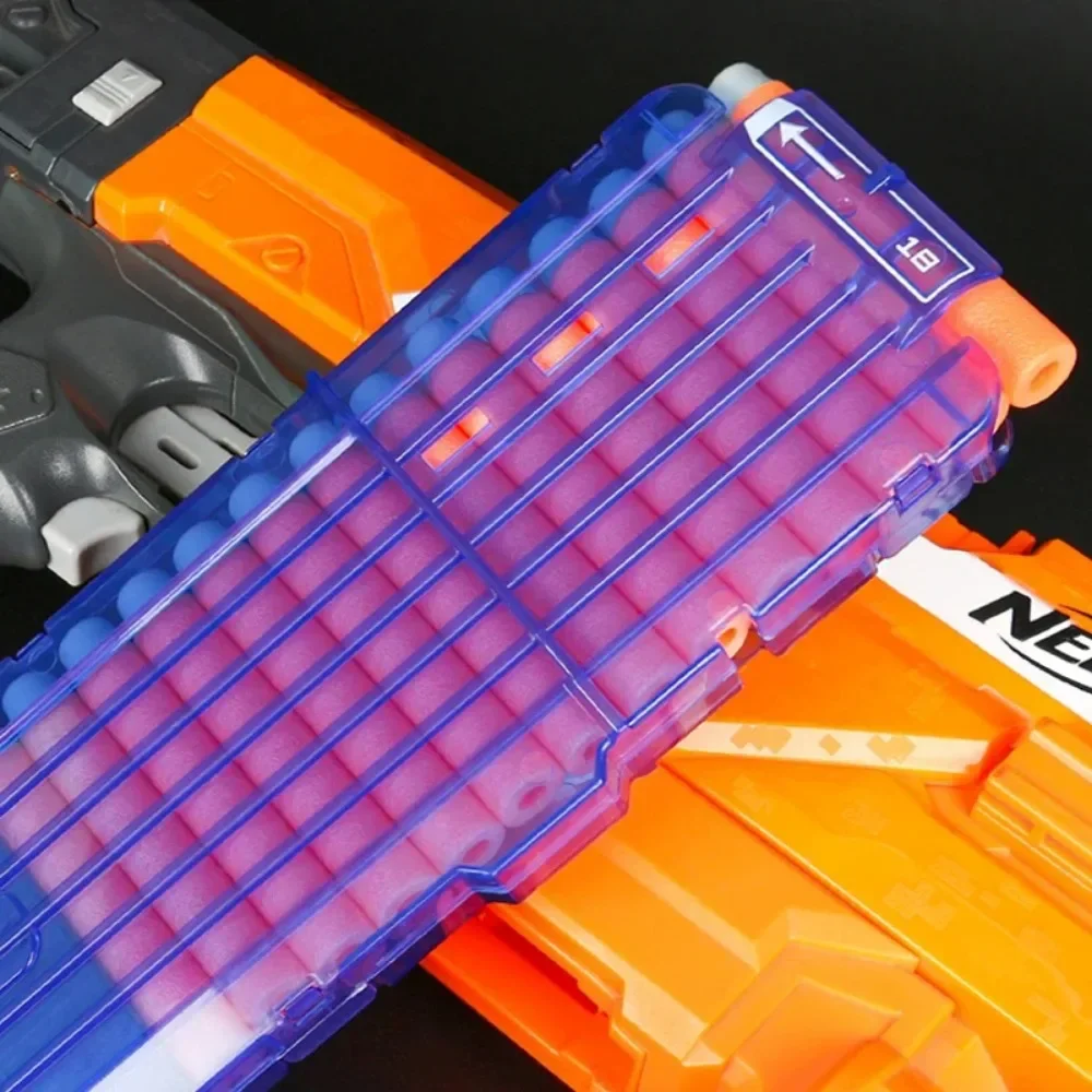 Nerf Magazine 용 18 오렌지 리로드 클립 Nerf Blaster 용 라운드 다트 교체 장난감 총 소프트 총알 클립
