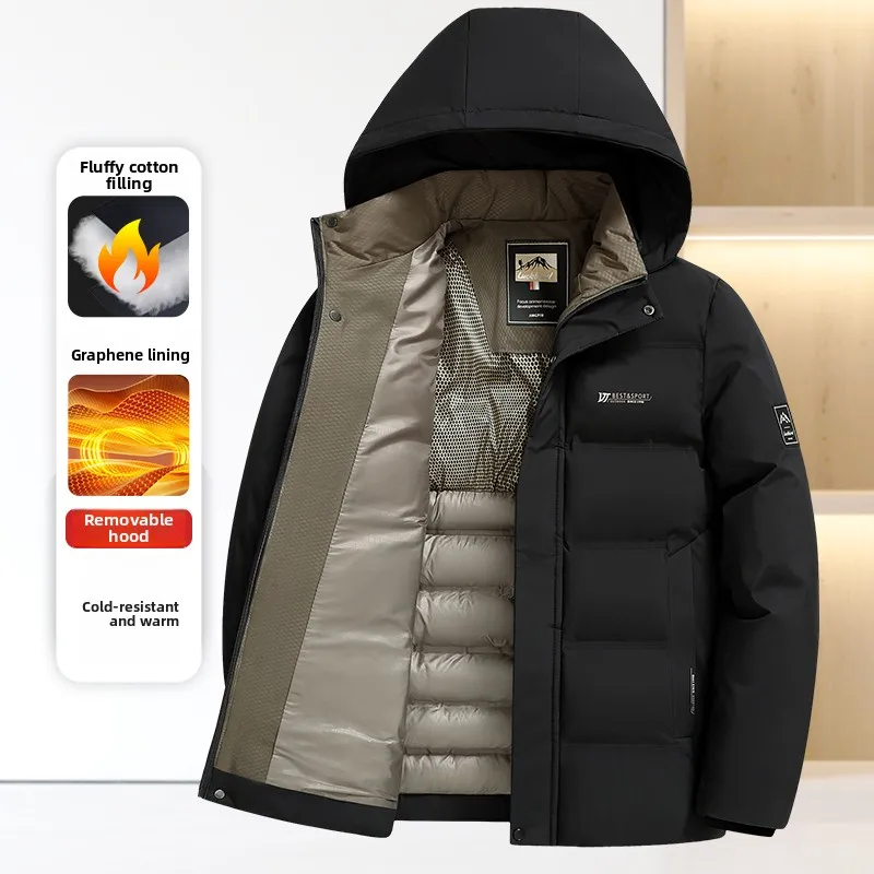 

Men's Thick and Warm Cotton Jacket Versatile for Autumn and Winter, Business and Casual Men's Cotton Jacket, Top Clothes