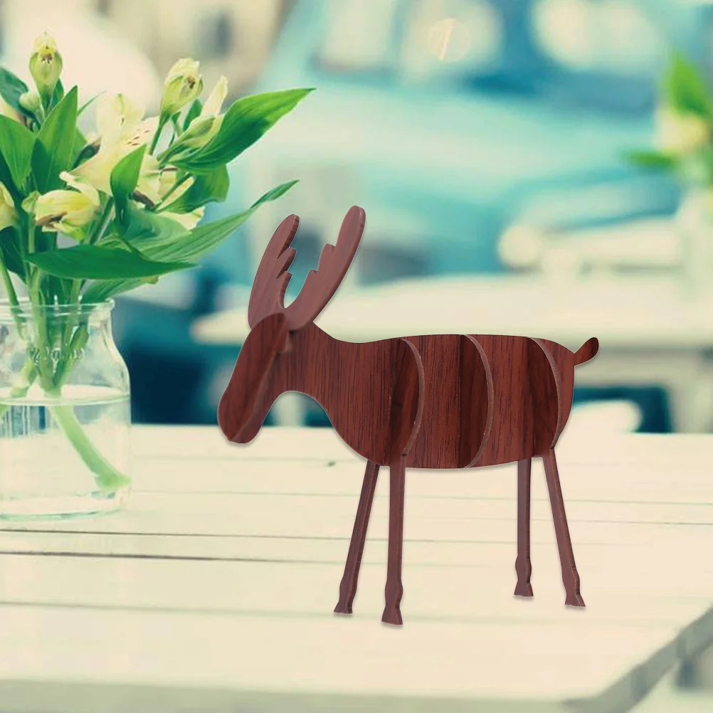 

Christmas Elk Decoration Wooden Standing Deer Vintage Style Home Party Decor For Living Room Bedroom Wall Garage Classroom