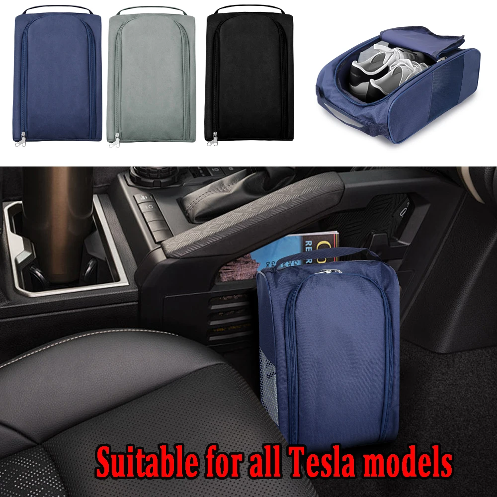 Car Sneaker Storage Bag Travel Outing Shoe Storage Pocket Accessories For Tesla Model S Model 3 Highland Model Y Model Y Juniper