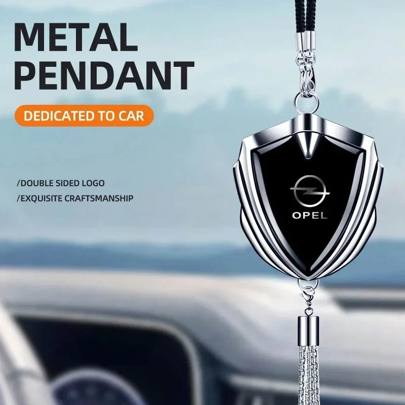 3D Metal Logo Badge Car Rear View Mirror Pendant Ornament for Opel OPC Astra Insignia Mokka Zafira Corsa Vectra C D Antara Car