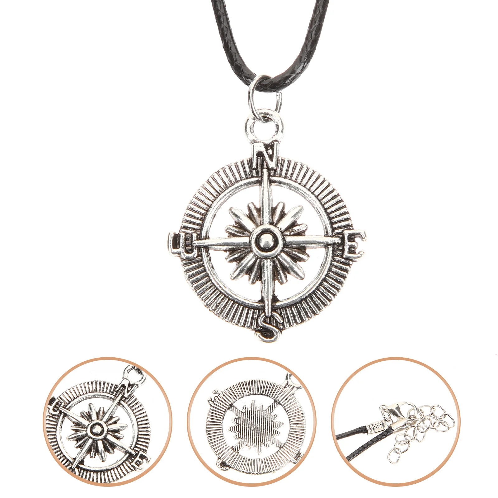 

Personalized Compass Necklace Men Alloy Retro Color Pendant Necklace Male Neck Chain Jewelry Stylish Gift for Birthday