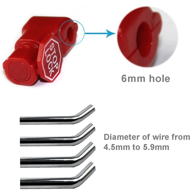 Peg Haak Lock Stop Lock 300 Stuks Plastic Rode Stop Lock Anti-Diefstal Lock Retail Pin Haak Veiligheidsdisplay Haak Slot