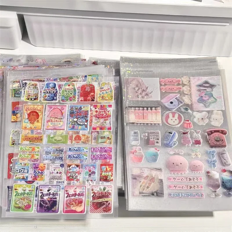 6 قطعة فلاش لطيف PET ملصق Toploder ديكو مجلة مخطط بريق ملصق للهاتف كاميرا كتيب الليزر ملصقات Kawaii هدية #2