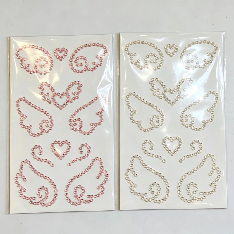 3D Acrylic Angel Wings Diamond Stickers Rhinestone Jewel Crystal Self Adhesive Sticker DIY Scrapbooking Phone Laptop Photocard