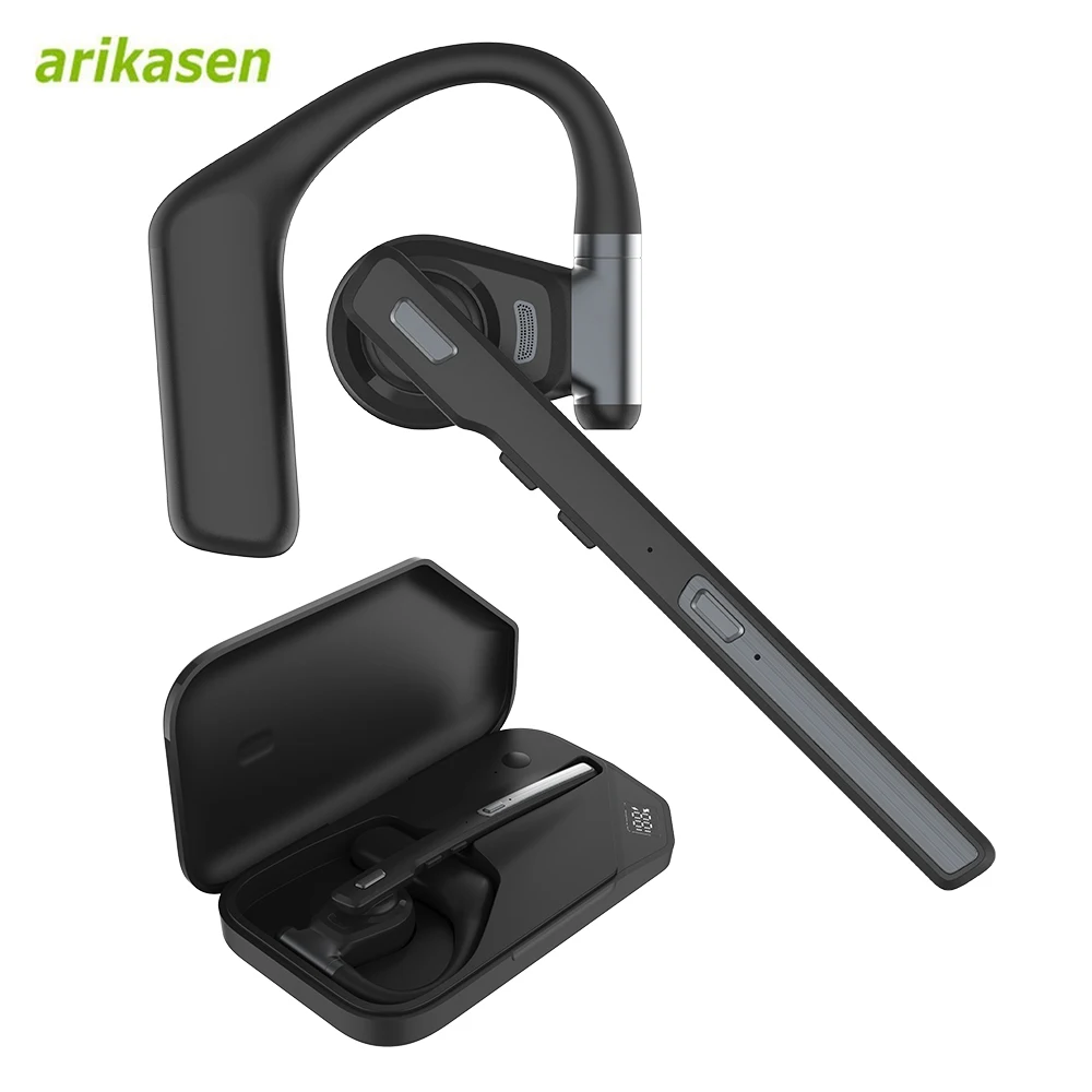 

Гарнитура Bluetooth 6.0, беспроводная гарнитура Hands-Free с двойным микрофоном ENC, кнопкой отключения звука, моно-наушник для водителей грузовиков и бизнеса