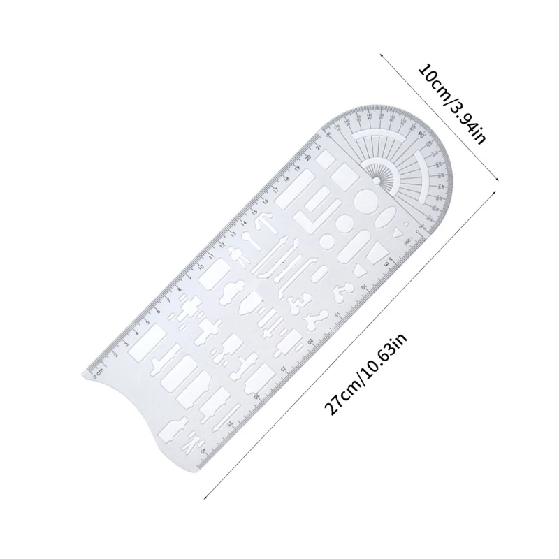 Multifunctional Geometric Stencils Drawing Accident Scene Templates with Measuring Ruler Geometric Drawing Templates 601E