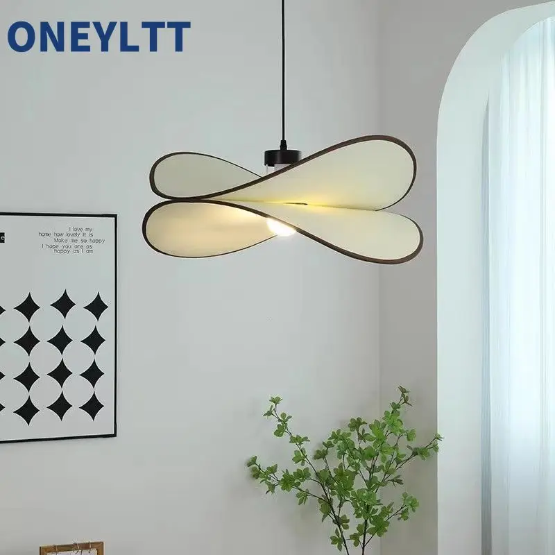 

New hot selling French minimalist fabric pendant light creative living room bedroom study Wabi Sabi style pendant light
