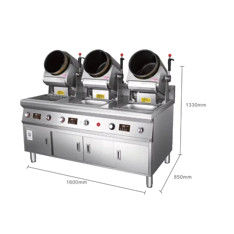 Customized Auto Cooking Machine 110V/220V Dual-Head Three-Head LNG/LPG Automatic Cooking Robot Automatic Gas Kitchen view 4