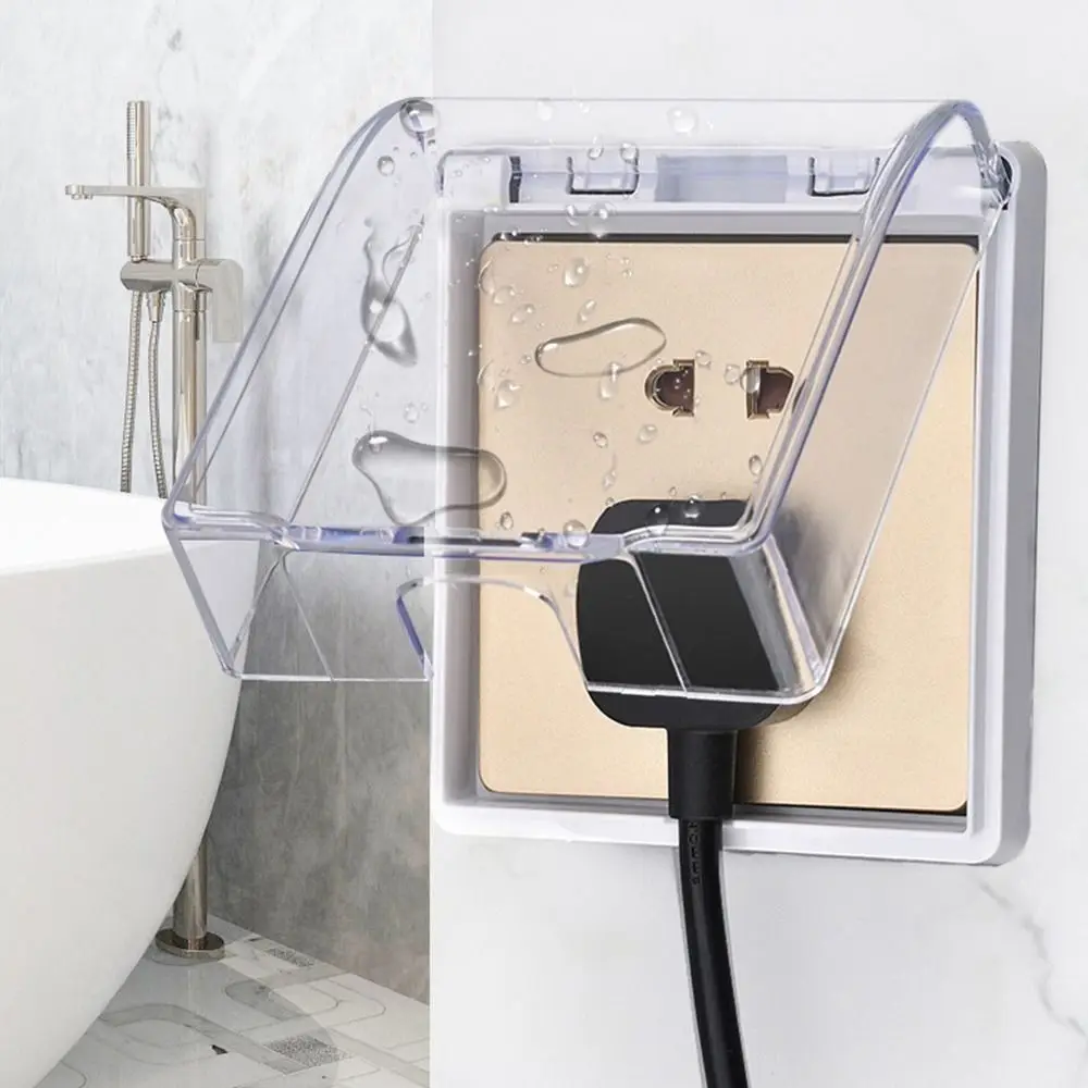 Portable 86 Type Switch Protective Cover Splash-Proof Box Power Outlet Electric Plug Cover Kids Safety Socket Protector Home image 4
